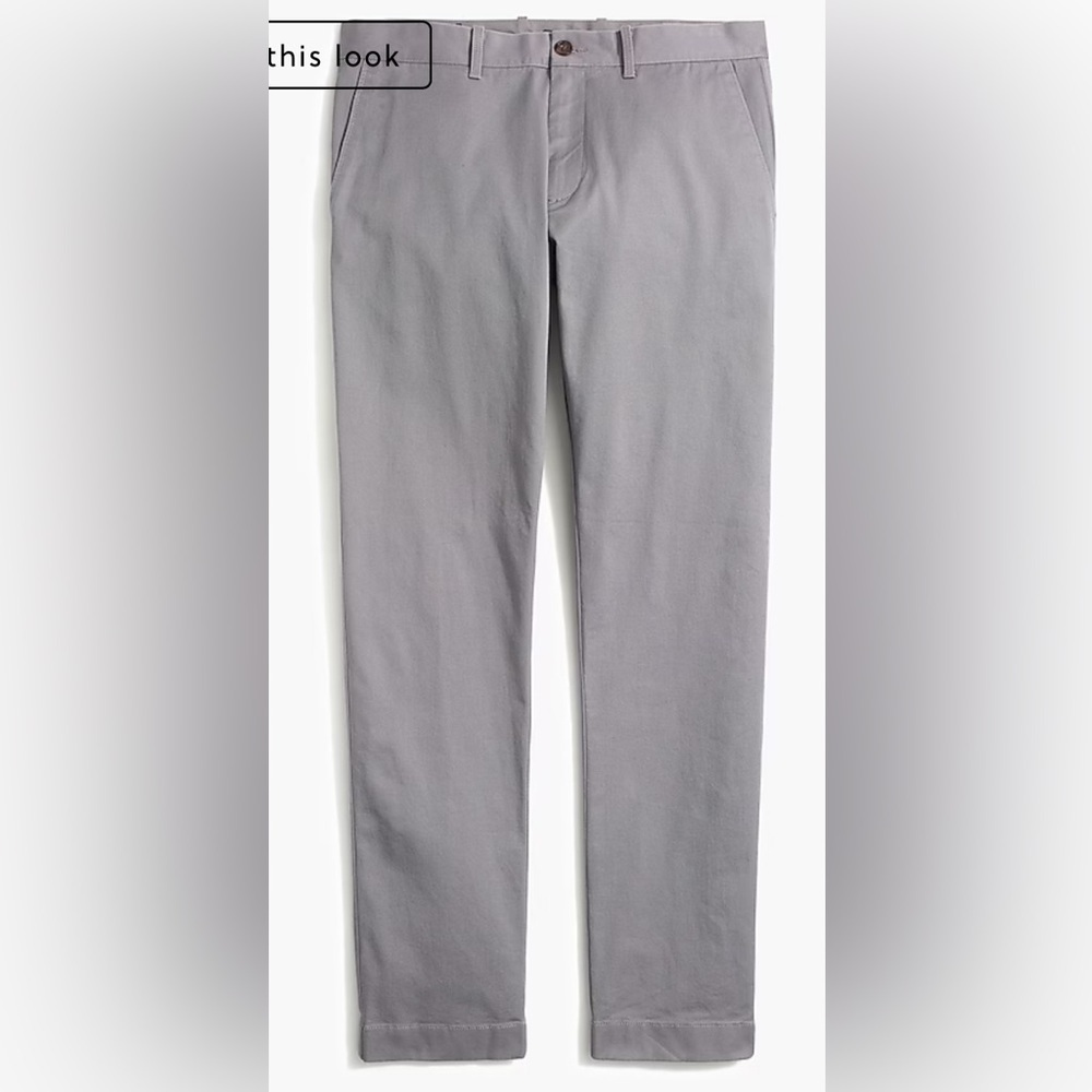 J Crew Factory Slim Flex Chino Pant 36 x 32 Slate Gray